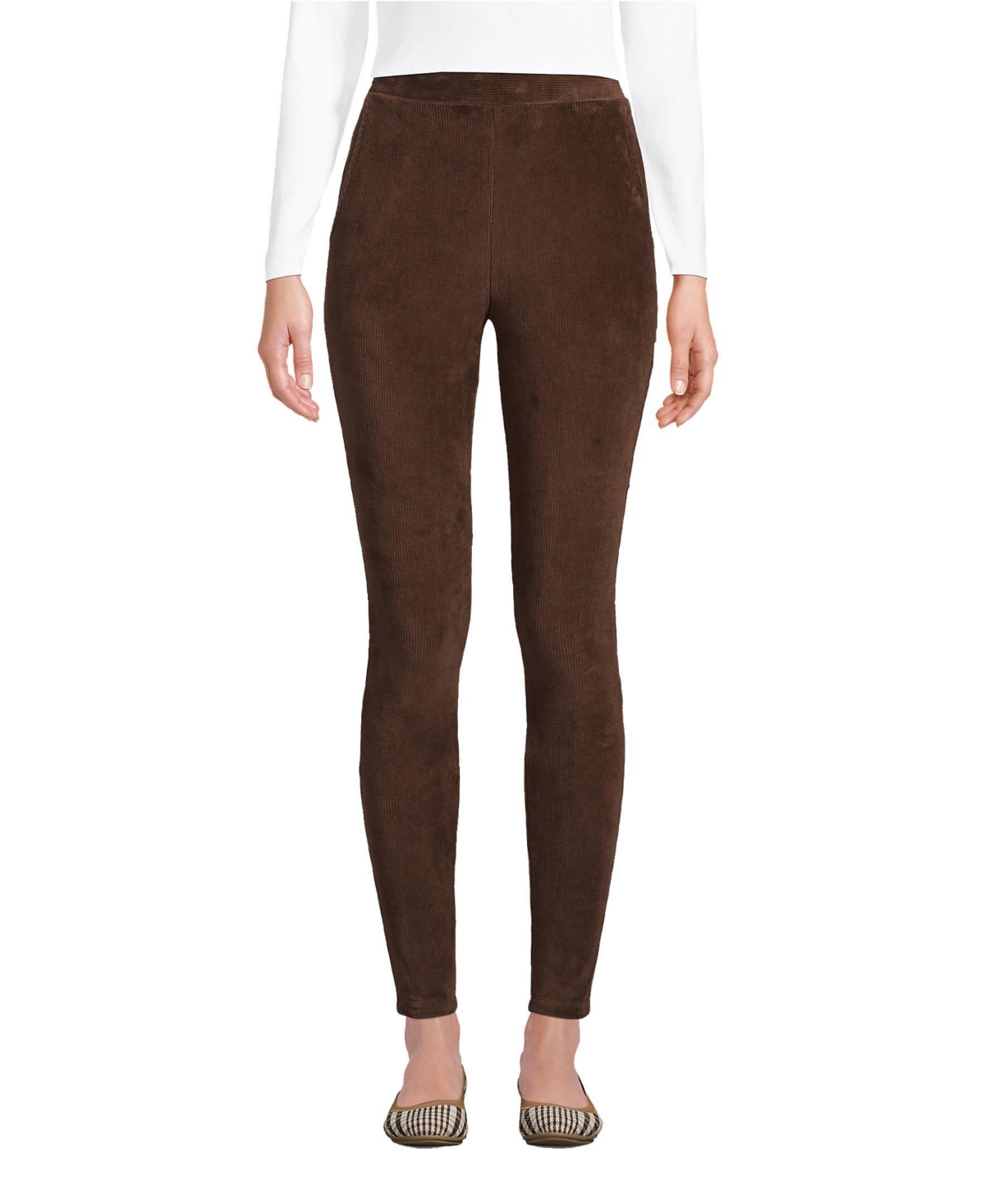 Lands' End Petite Sport Knit High Rise Corduroy Leggings