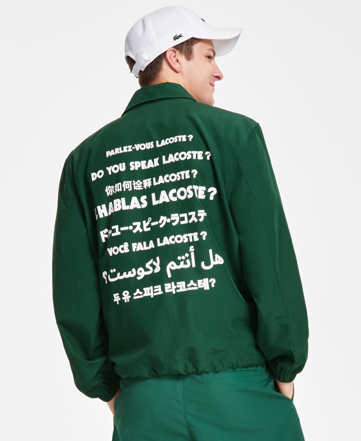 Shop Lacoste Men's Lightweight Snap-front Coach Jacket In Vert