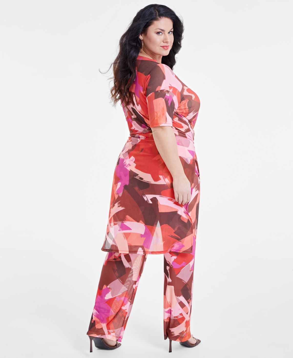 Nina Parker Trendy Plus Size Mesh Tunic, Created for Macy's