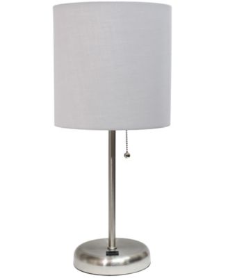 Oslo 19.5" Contemporary Bedside USB Port Feature Standard Metal Table Desk Lamp 