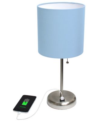 Oslo 19.5" Contemporary Bedside USB Port Feature Standard Metal Table Desk Lamp 