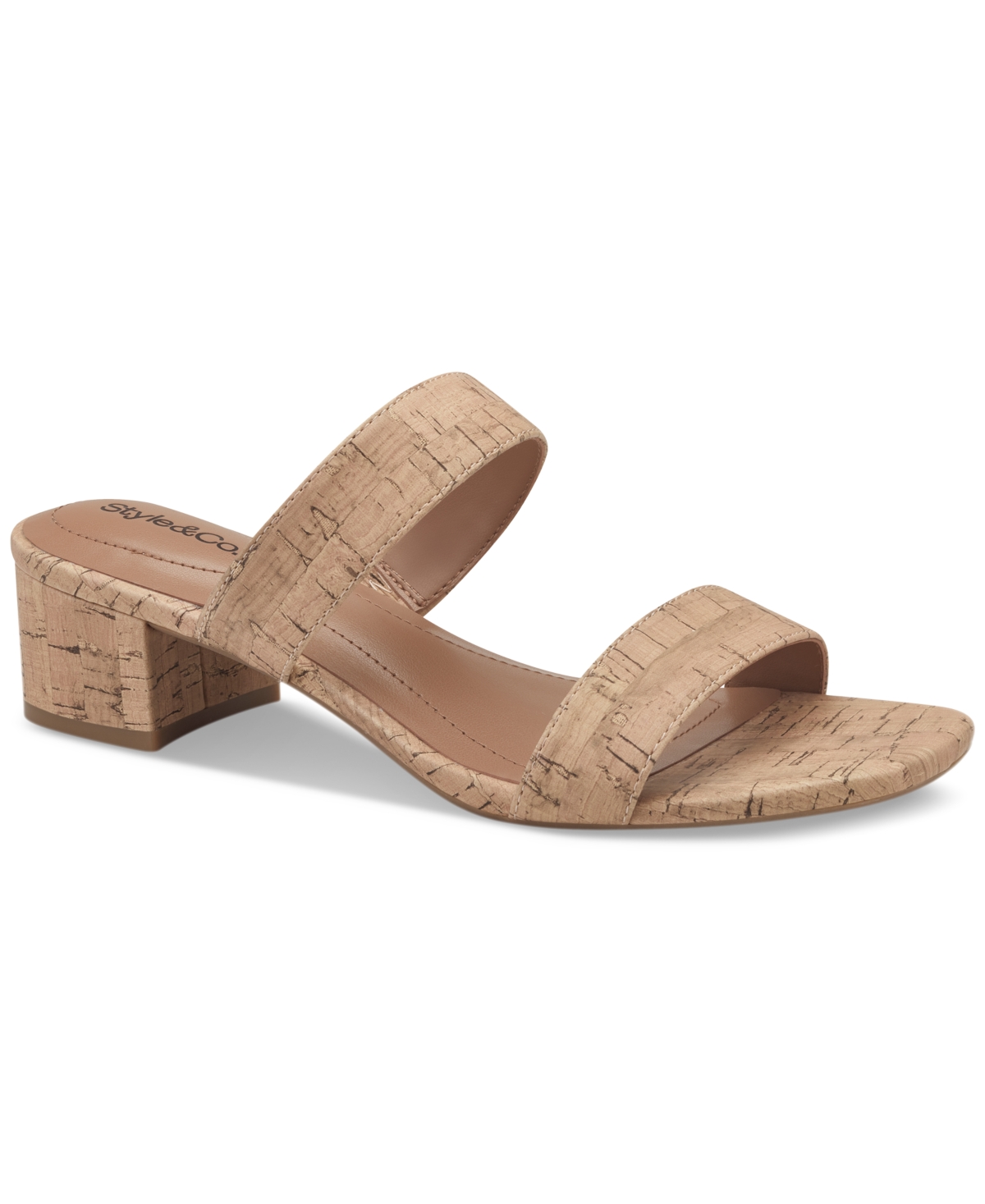 Shop Style & Co Victoriaa Slip-on Dress Sandals, Created For Macy's In Cork