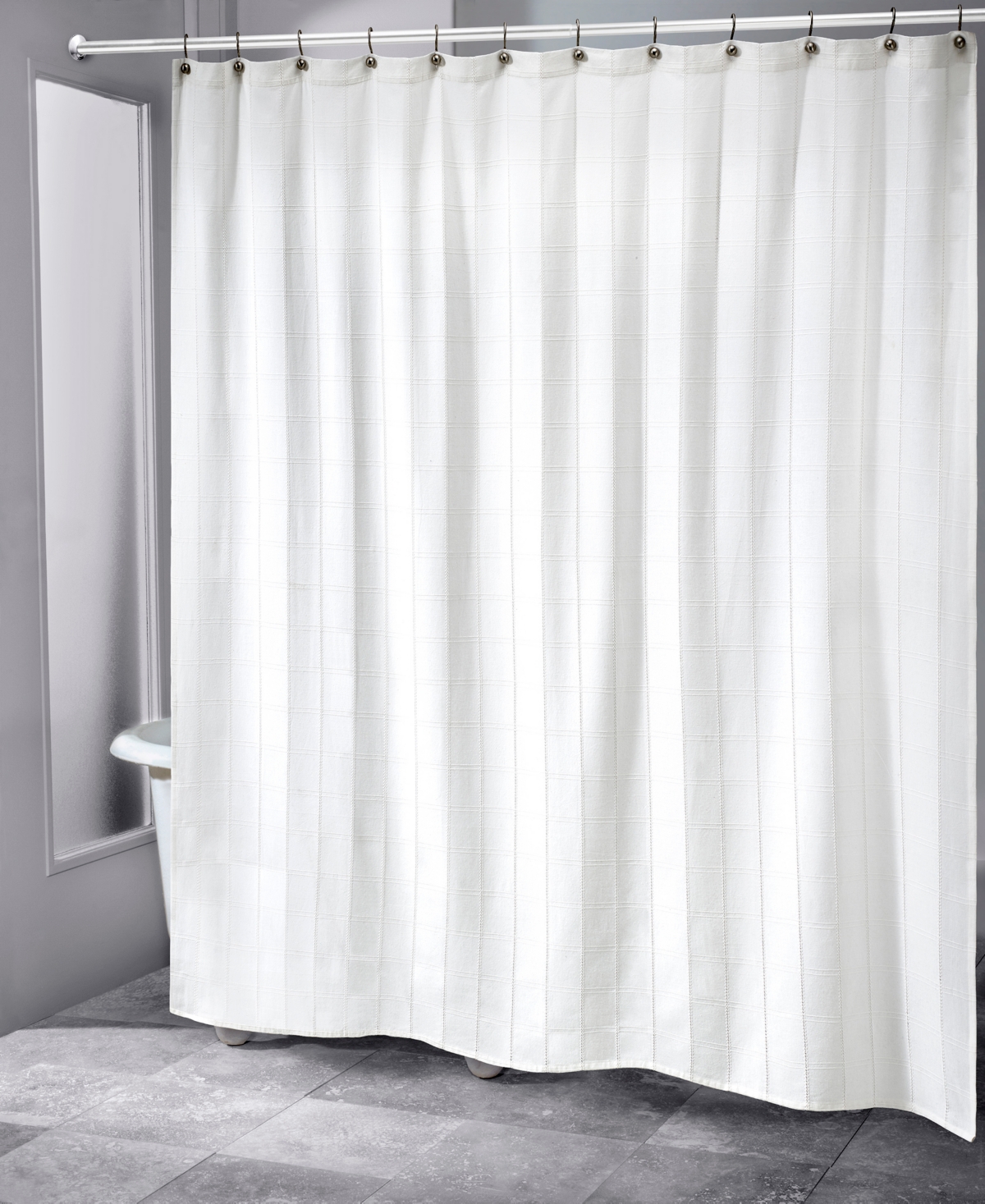 Shop Izod Chadwick Shower Curtain, 72" X 72" In White