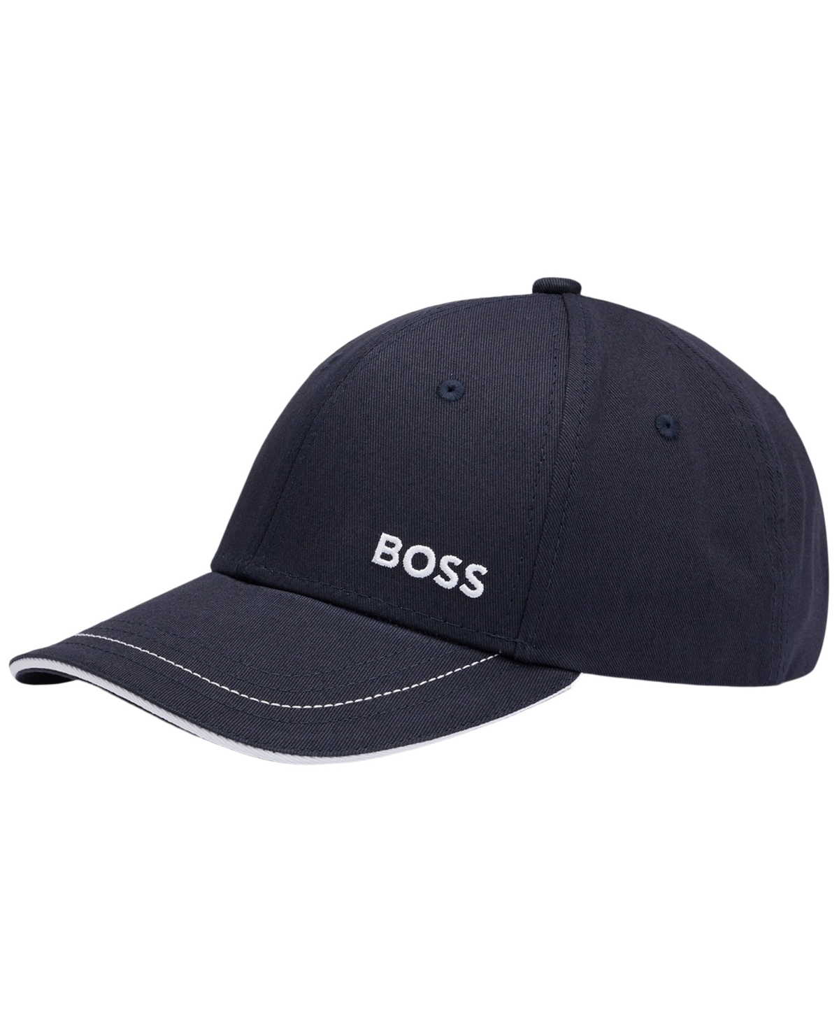 Boss by Hugo Boss Men's Logo Detail Cotton-Twill Cap - Dark Blue