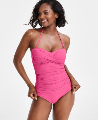 Anne Cole Twist Front Ruched One Piece Swimsuit Macy s