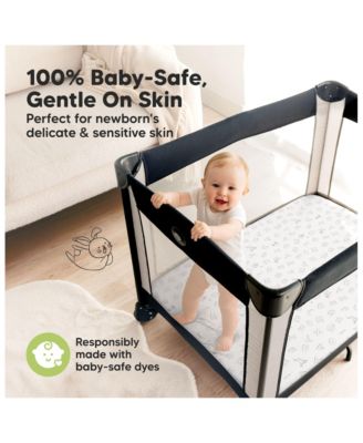 2-Pack Mini Crib Sheets, Pack and Play Sheets Fitted, Pack N Play Sheets, Organic Fitted Crib Sheet Cover