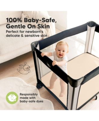 2-Pack Mini Crib Sheets, Pack and Play Sheets Fitted, Pack N Play Sheets, Organic Fitted Crib Sheet Cover