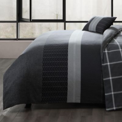 Kyle Black 100% Cotton Sateen 5 Piece Reversible Comforter Set, King