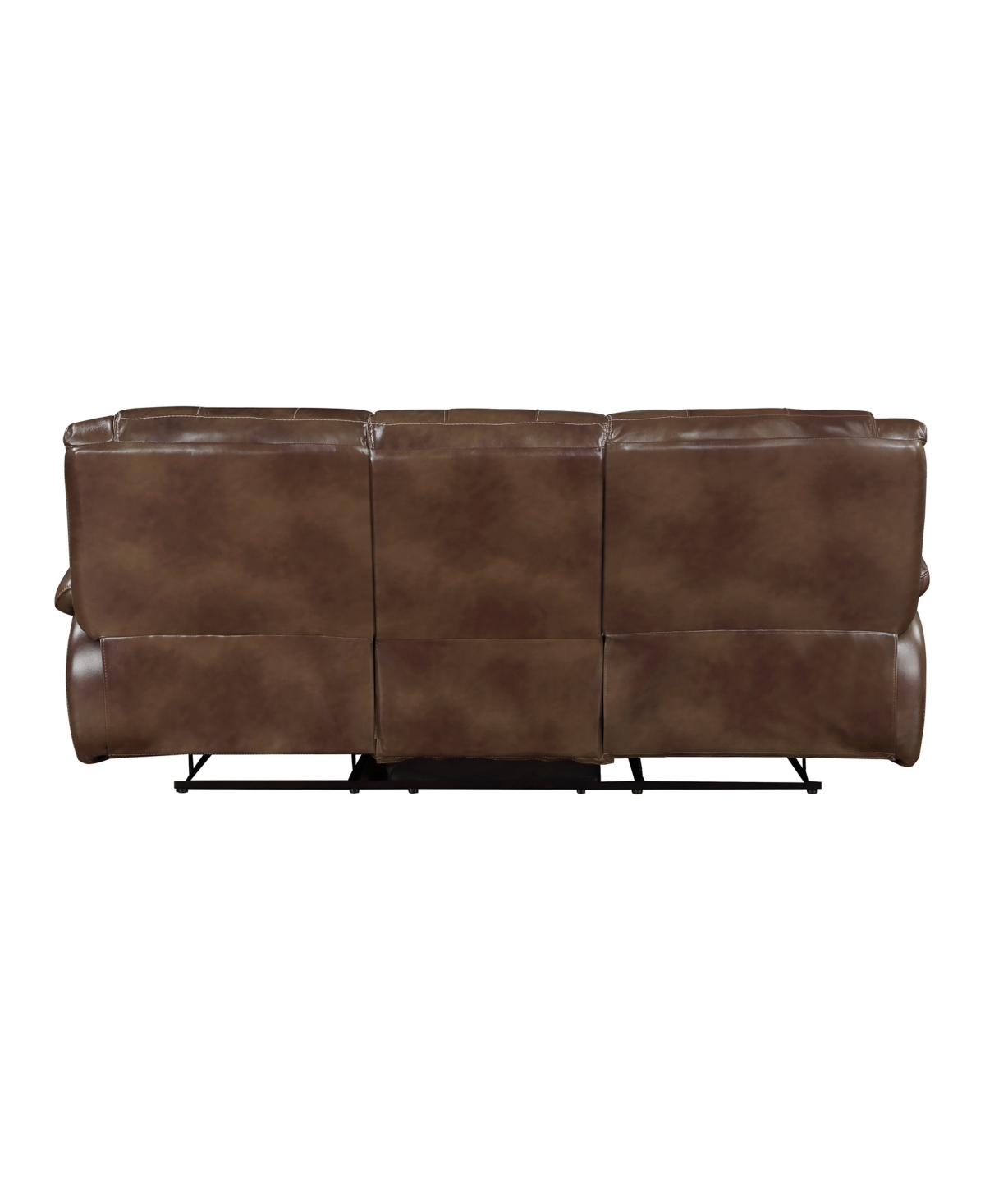 Shop Homelegance White Label Ouray 87" Leather Double Reclining Sofa In Brown