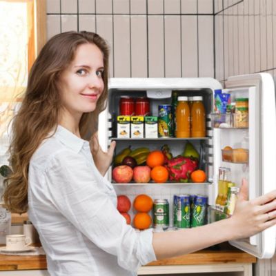 2.4 Cubic Feet Compact Refrigerator Auto Defrost Mini Fridge Reversible Door-White