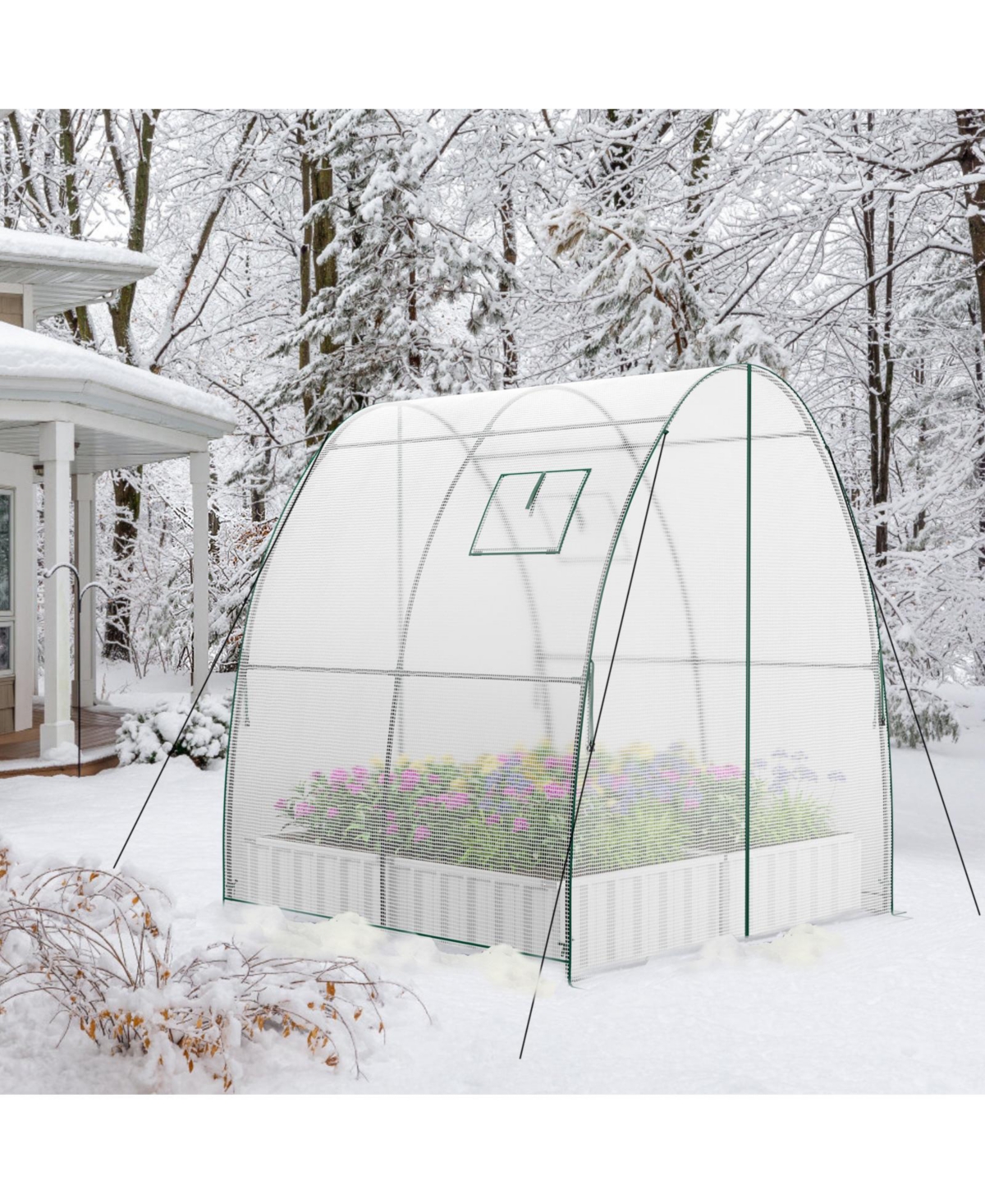 Slickblue 6 x 6 x 6.6 Ft Outdoor Wall-in Tunnel Greenhouse