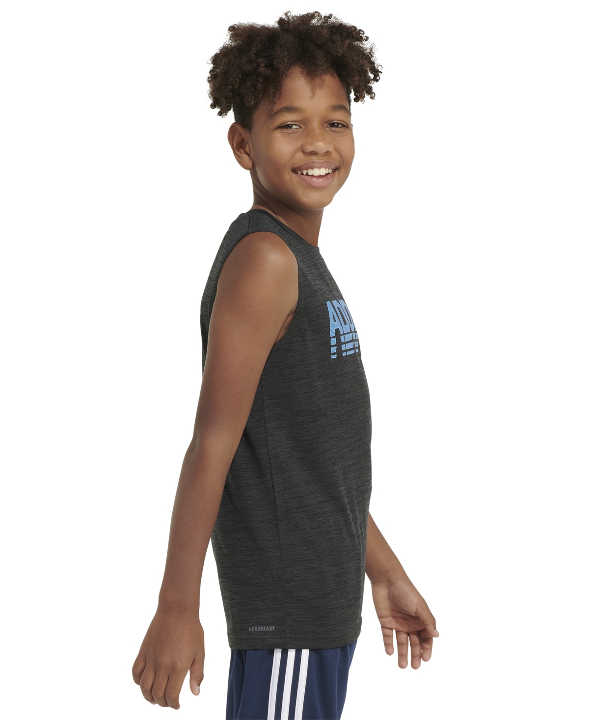 Shop Adidas Originals Big Boys Slim-fit Aeroready Sleeveless Active T-shirt In Black Heather