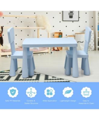 3 Pieces Toddler Multi Activity Play Dining Study Kids Table and Chair Set