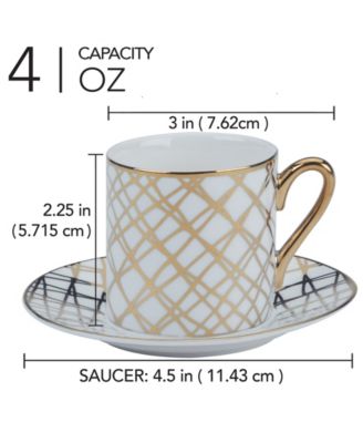 Matrix Espresso Cups & Saucers Set, Service for 6