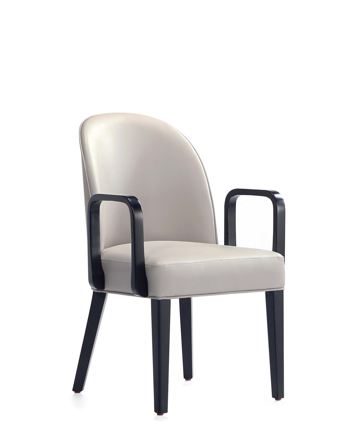 Manhattan Comfort Hillman 2-piece Leatherette And Velvet Upholstered Beech Wood Dining Armchair In Heather Gray