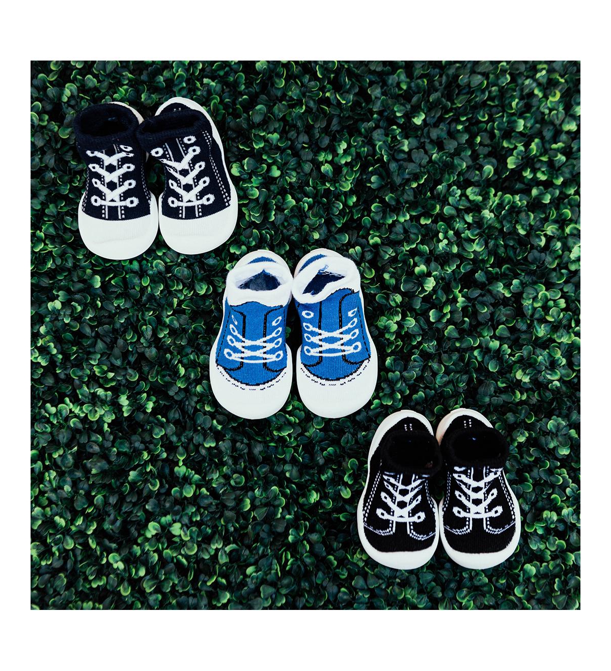 Komuello Infant Girl Boy Breathable Washable Non-Slip Sock Shoes Sneakers -- Black