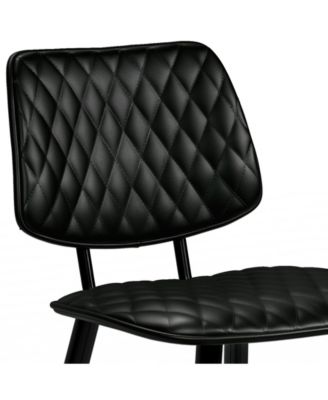 Raya Counter Height Stool (Set of 2) in Black Pu Leather