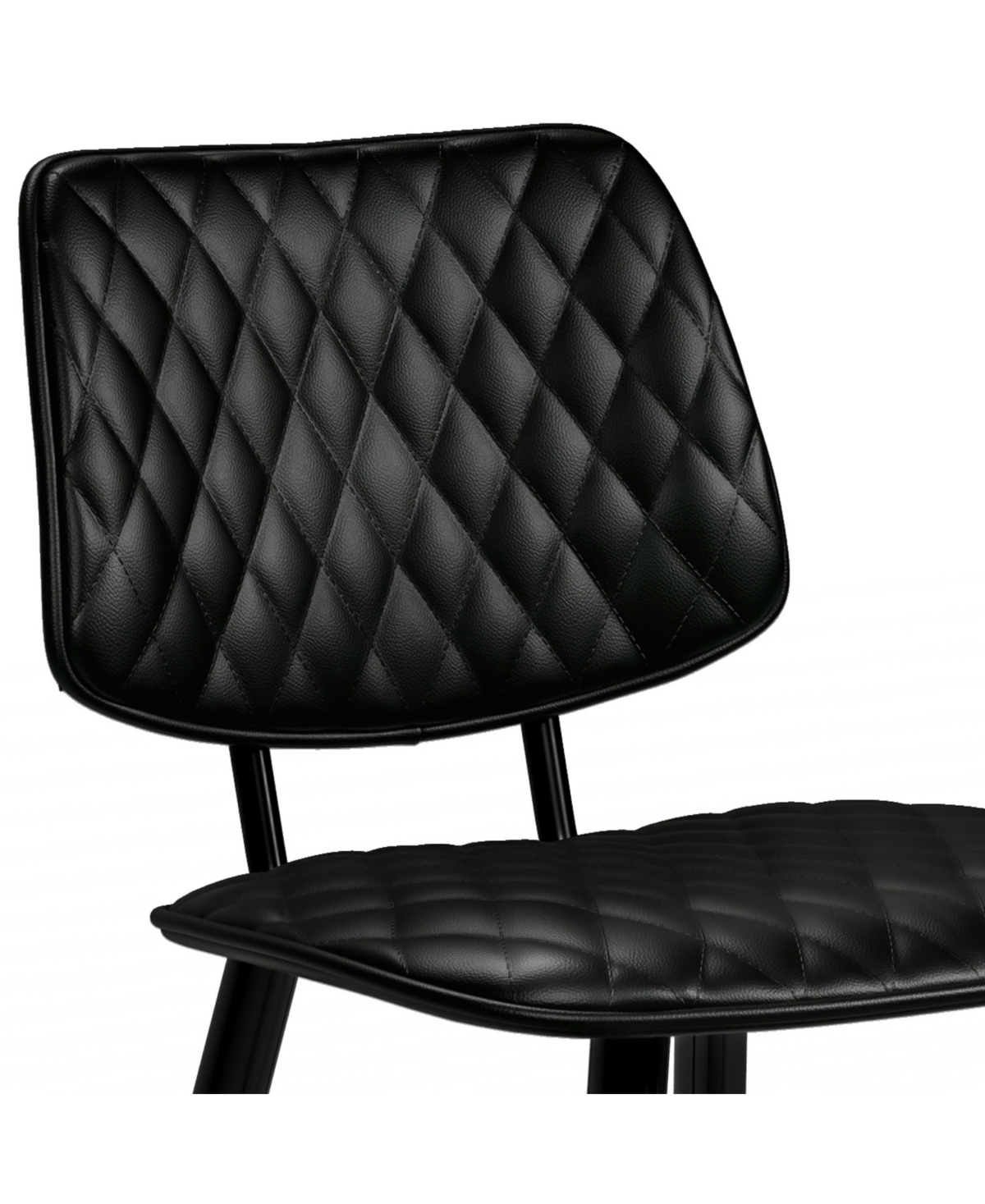 Simpli Home Raya Counter Height Stool (set Of 2) In Black Pu Leather In Black