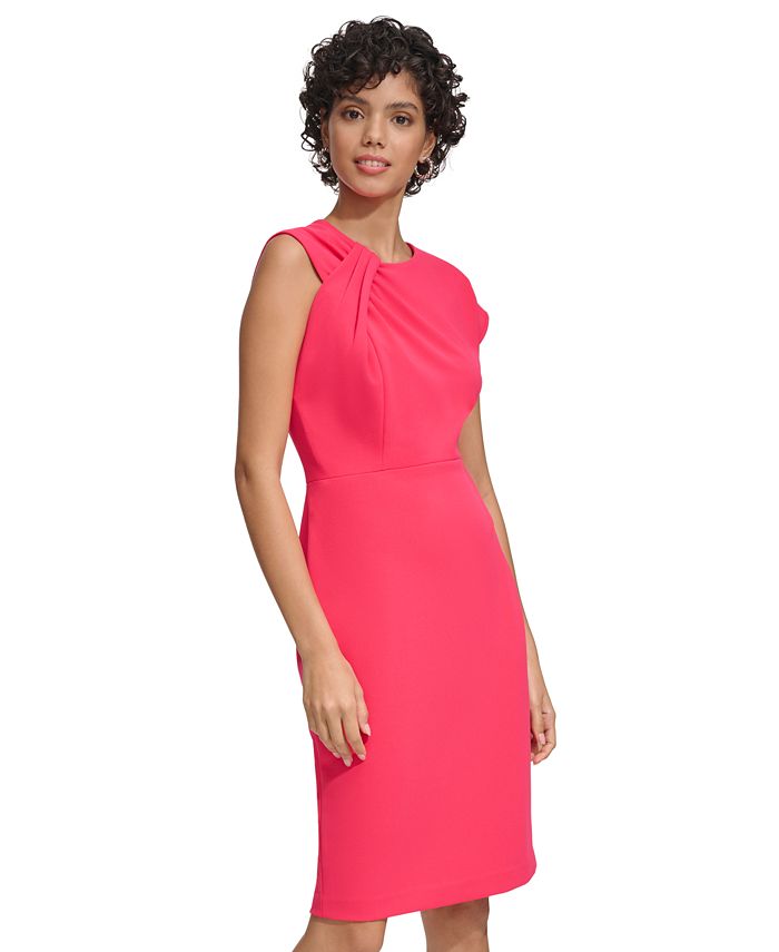 Calvin Klein Women's Asymmetric A Line Dress Pink Size 4