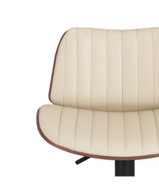 Goulding Adjustable Swivel Bar Stool in Cream Pu Leather