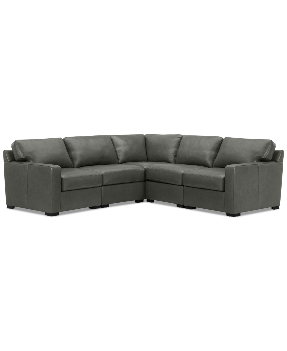 Shop Macy's Radley 101" 5-pc. Leather Square Corner L Shape Modular Sectional, Created For  In Anthracite
