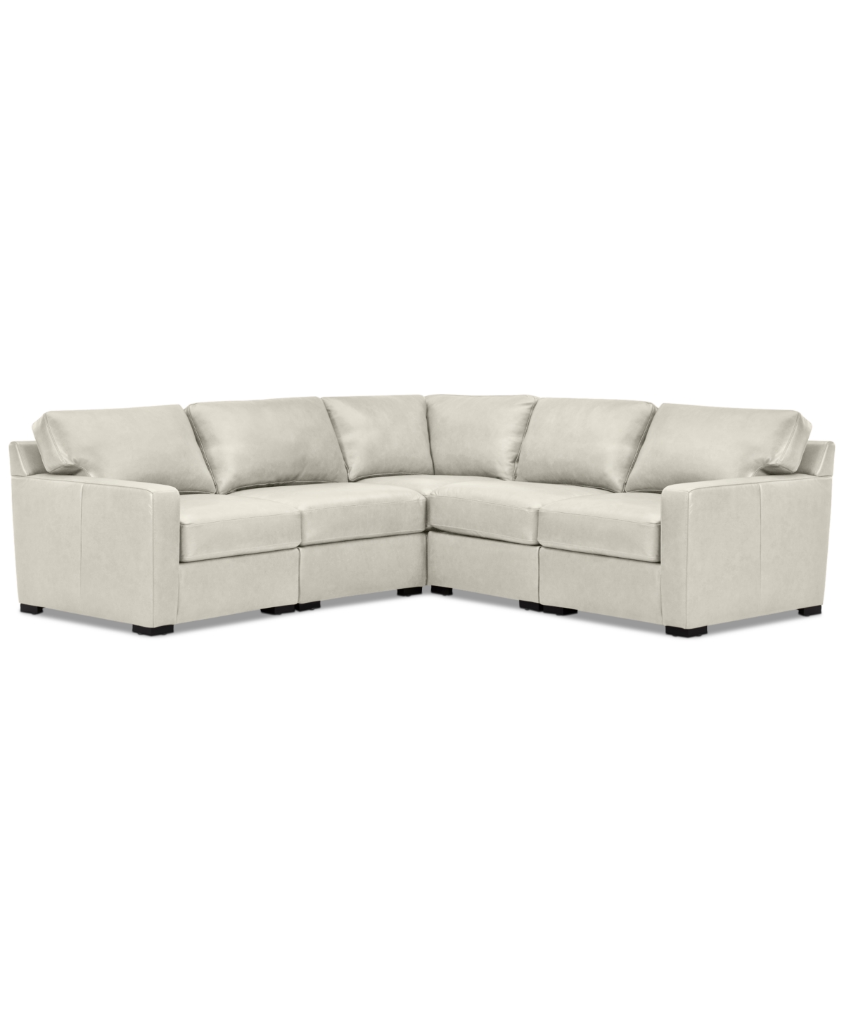 Macy's Radley 101" 5-pc. Leather Square Corner L Shape Modular Sectional, Created For  In Coconut Milk