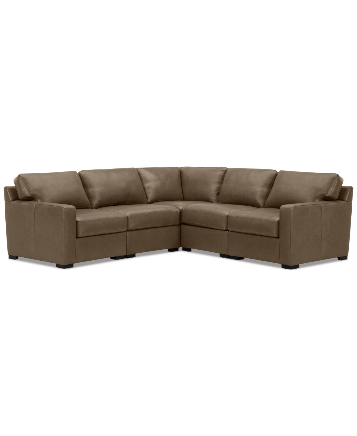 MACY'S RADLEY 101" 5-PC. LEATHER SQUARE CORNER L SHAPE MODULAR SECTIONAL, CREATED FOR MACY'S 
