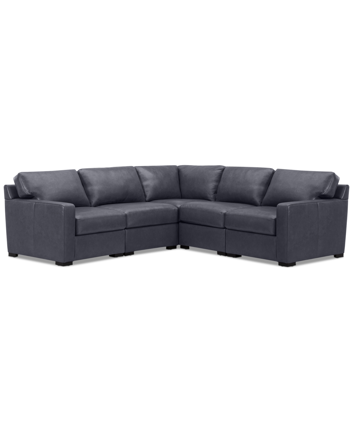 Shop Macy's Radley 101" 5-pc. Leather Square Corner L Shape Modular Sectional, Created For  In Slate Grey