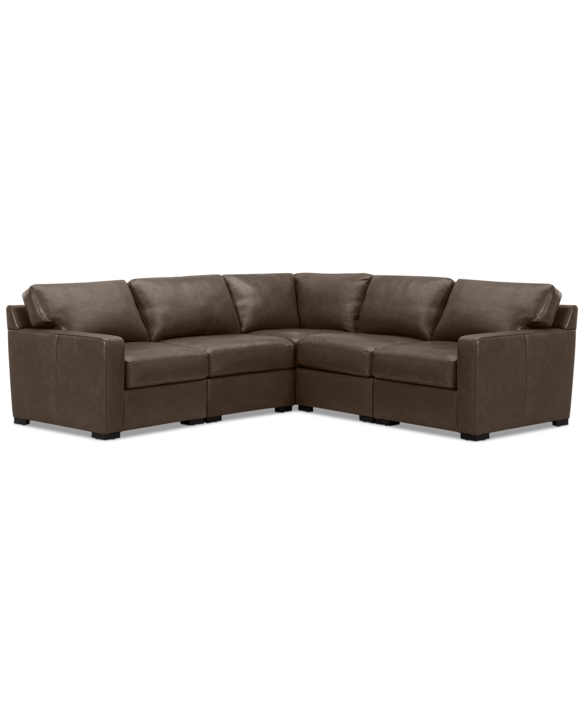 MACY'S RADLEY 101" 5-PC. LEATHER SQUARE CORNER L SHAPE MODULAR SECTIONAL, CREATED FOR MACY'S 