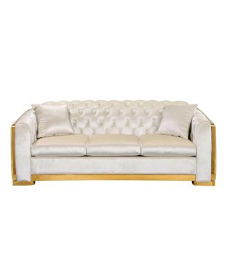 Simplie Fun 84" Velvet Luxury Chesterfield Sofa Set