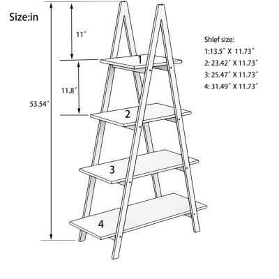 Solid Bamboo Wood Oxford A Frame Ladder Display Bookshelf