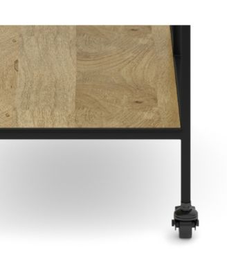 Barnes Solid Mango Wood 29 inch Bar Cart in Natural