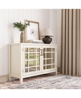 Connaught Solid Wood Low Storage Cabinet in Antique White