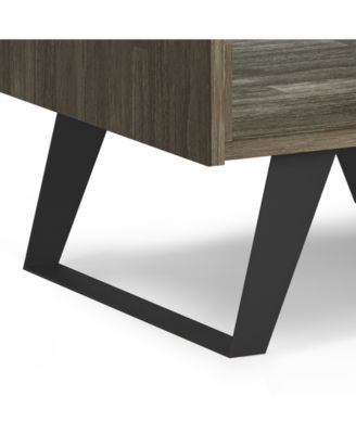 Lowry Solid Acacia Wood End Table in Distressed Grey