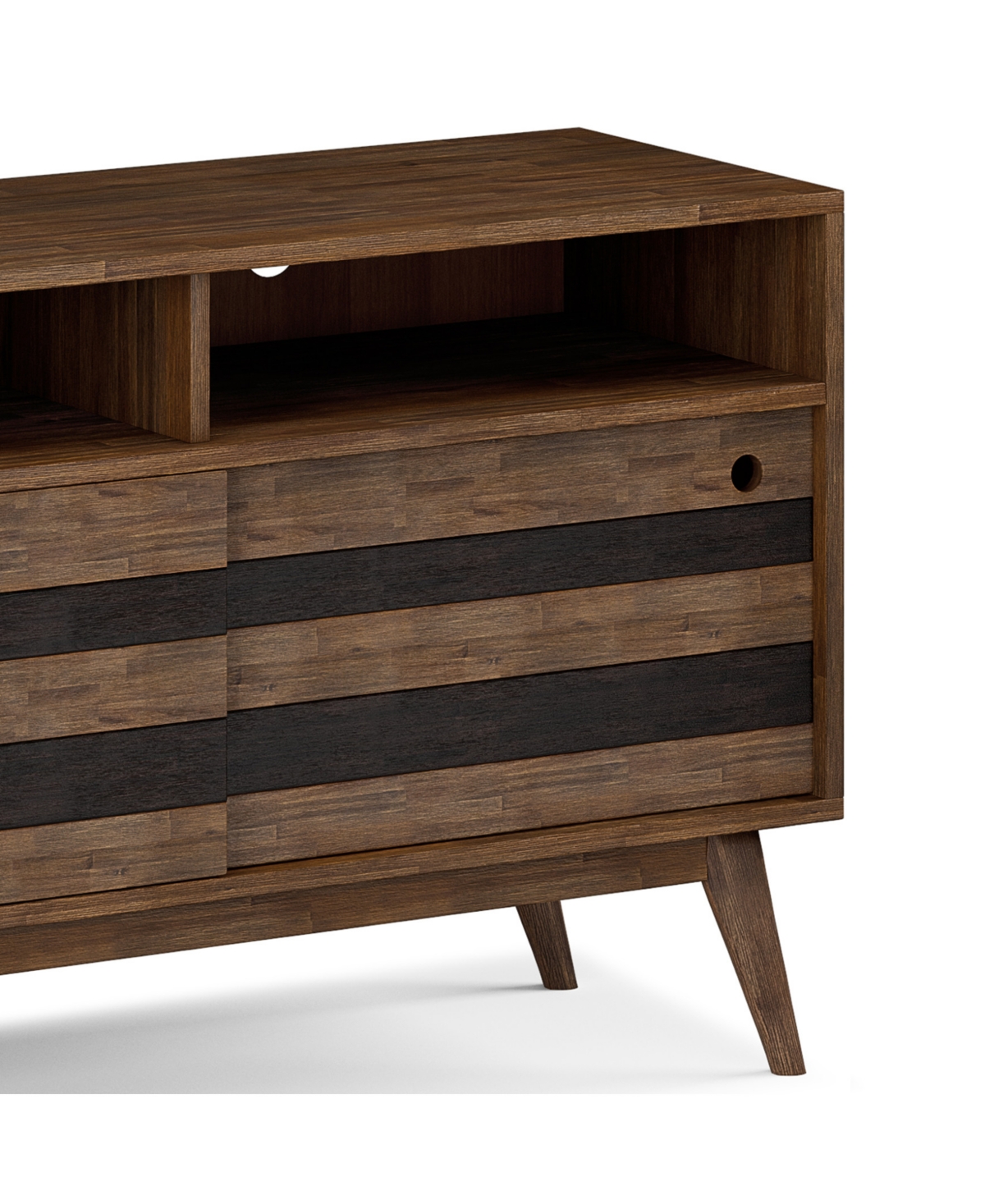 Simpli Home Clarkson Solid Acacia Wood Tv Stand In Rustic Natural Aged Brown For Tvs Up To 60 Inches In Rustic Natural Aged Brown