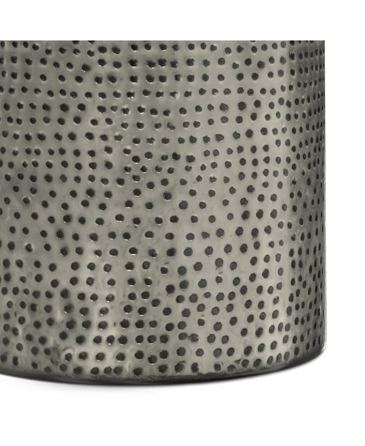 Simpli Home Corbin 16.1" Antique Silver Iron Wide Industrial Metal Side Table