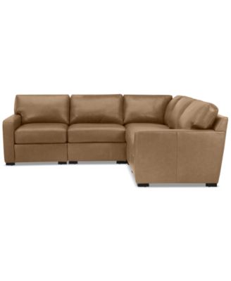 Radley 101" 5-Pc. Leather Square Corner L Shape Modular Sectional