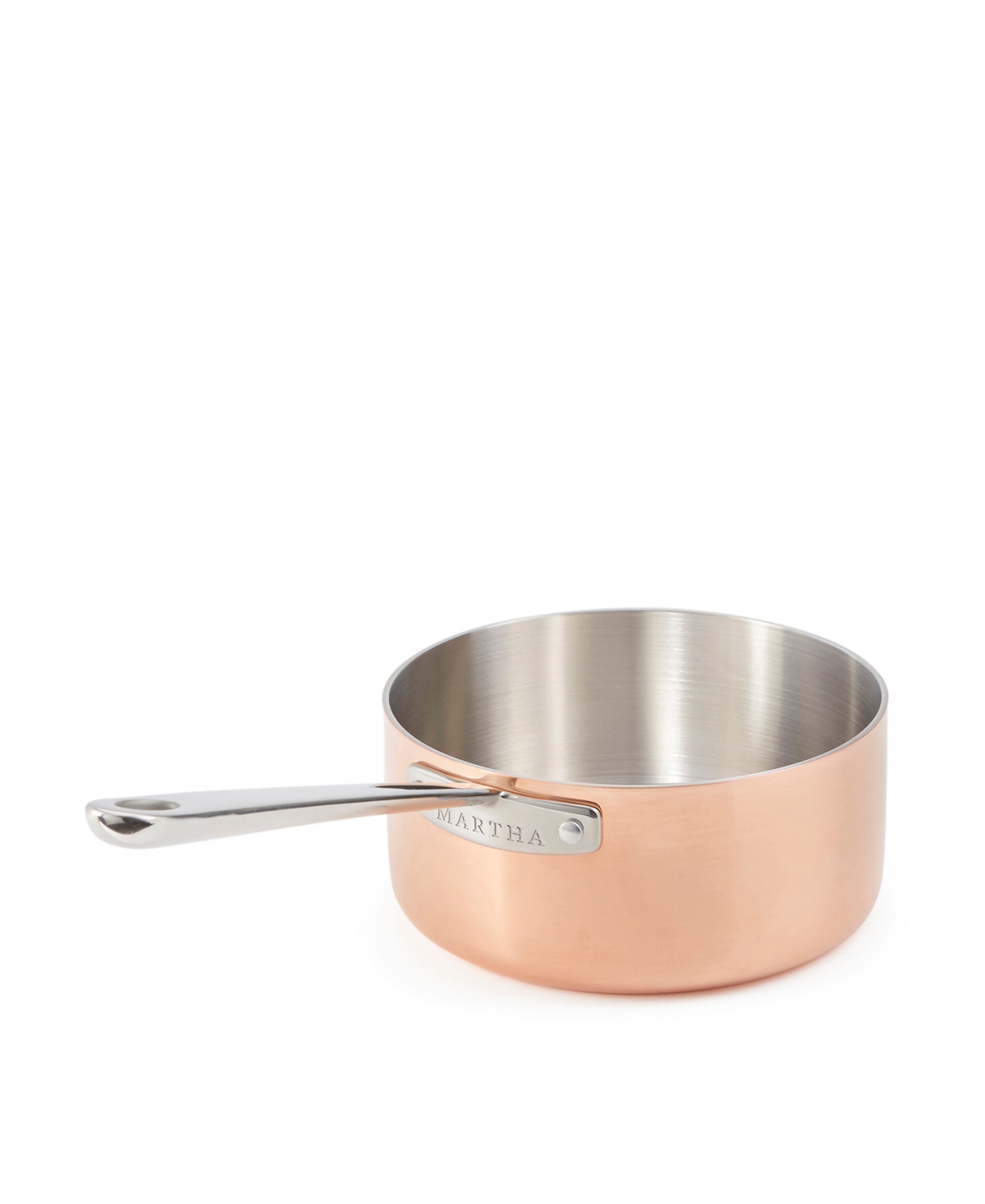 Shop Martha Stewart Collection Martha By Martha Stewart Stainless Steel 3 Qt Low Saucepan With Lid In Copper