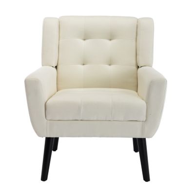 Ergonomic Linen Accent Chair for Home