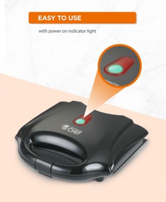 Commercial Chef Waffle Maker, Nonstick Mini Waffle Maker, Easy-to-Clean Electric Waffle Iron for Breakfast Waffles with Cool Touch Housing Power on Light Thermostat