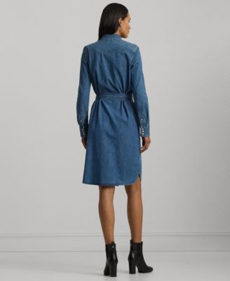 Lauren Ralph Lauren Women's Belted Denim Shirt Dress