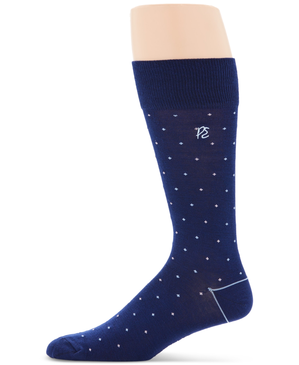 Shop Perry Ellis Portfolio Men's Multi Dots Crew Socks In Blue Depth