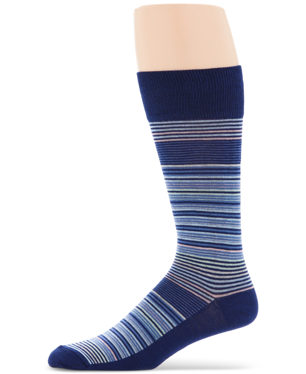 Shop Perry Ellis Portfolio Men's Variegated Stripe Dress Socks In Blue Depth