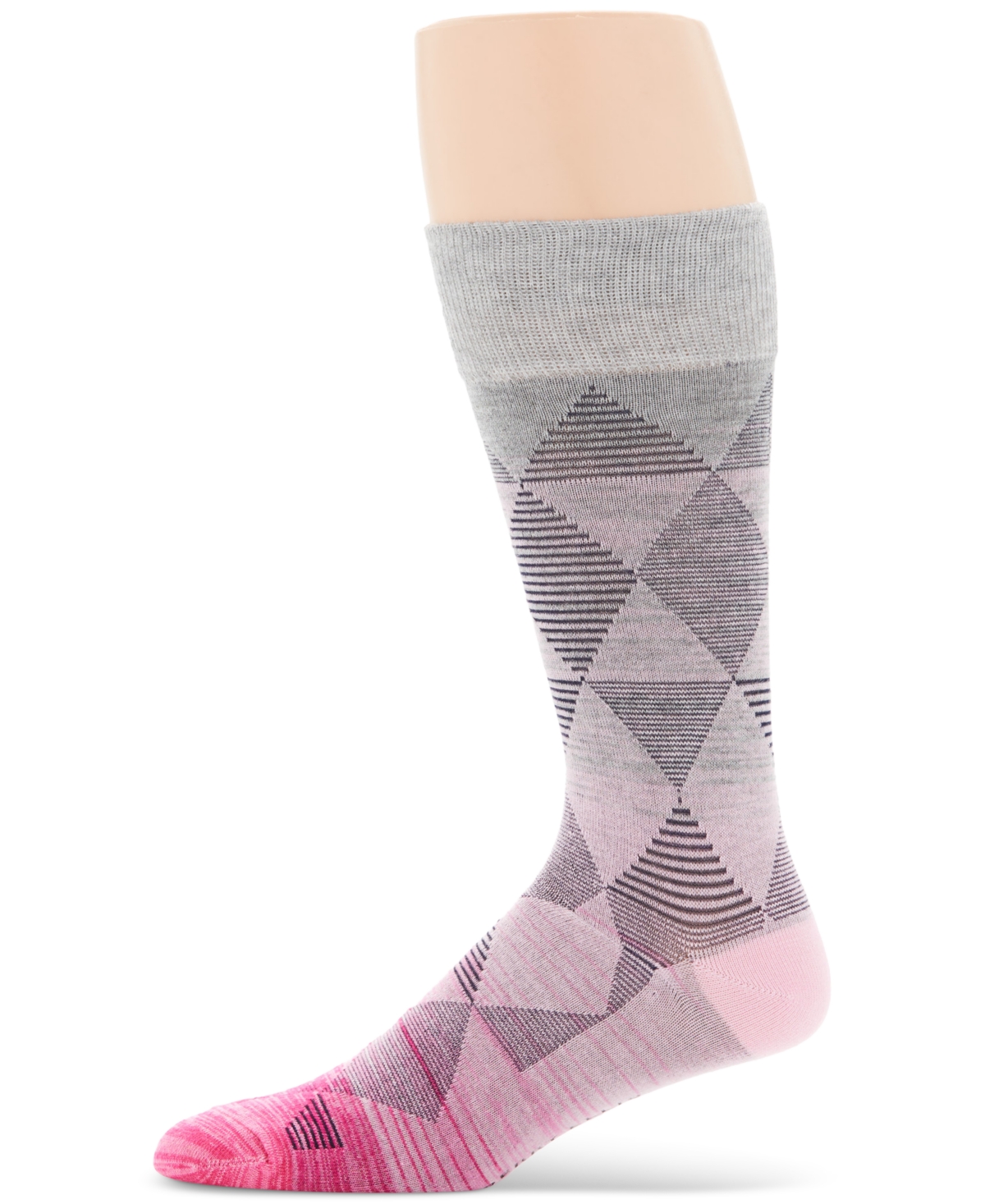 Shop Perry Ellis Portfolio Men's Ombre Diagonal Herringbone Dress Socks In Pink