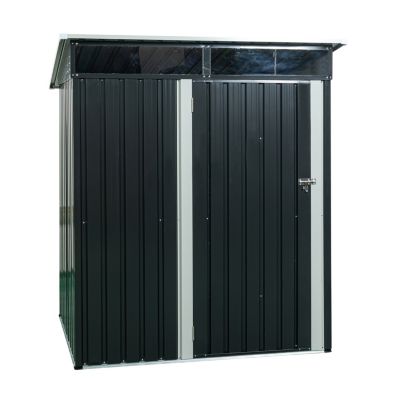 Streamdale 5FT X 3FT Outdoor Metal Storage Shed Transparent Plate Black
