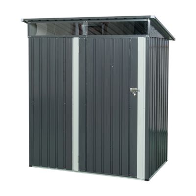 Streamdale 5FT X 3FT Outdoor Metal Storage Shed Transparent Plate Gray