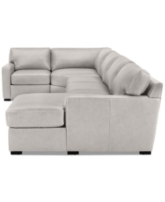 Radley 148" 4-Pc. Leather Wedge Modular Chaise Sectional