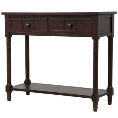 Daisy Series Console Table Traditional Design With Two Drawers And Bottom Shelf