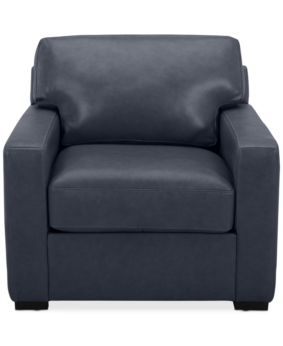 Shop Macy's Radley 38" Leather Chair, Created For  In Navy