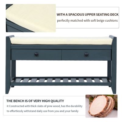 Multipurpose Entryway Bench with Seat and Drawers